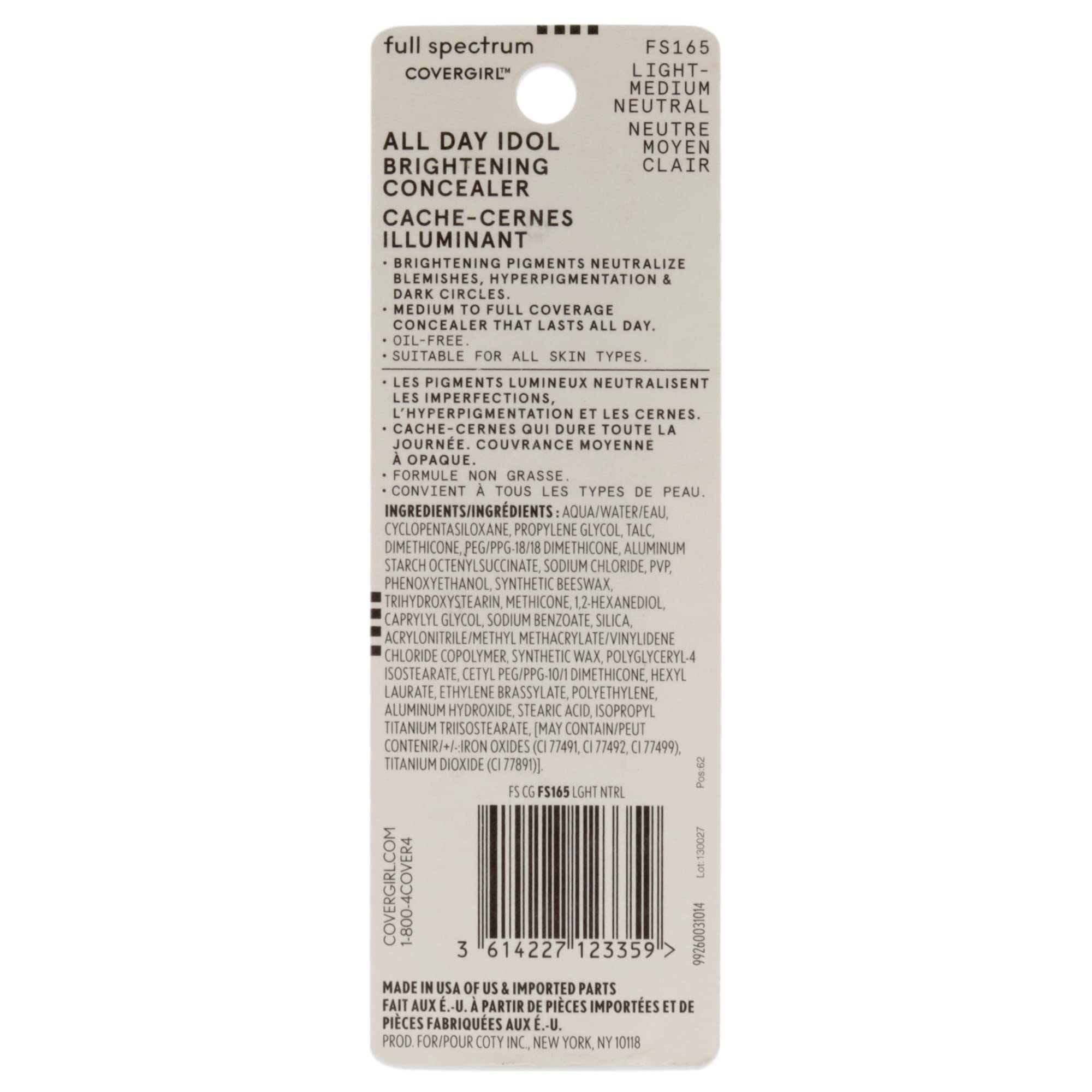 Covergirl All Day Idol, Brightening Concealer, Light-medium Neutral, 0.12 Ounce